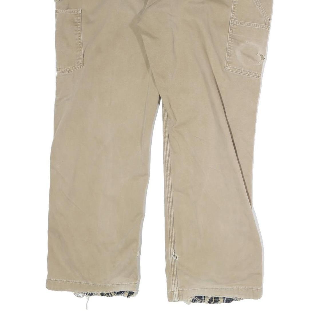 CARHARTT Mens Cotton Canvas Beige Regular Fit Straight Leg Trousers W38 L29