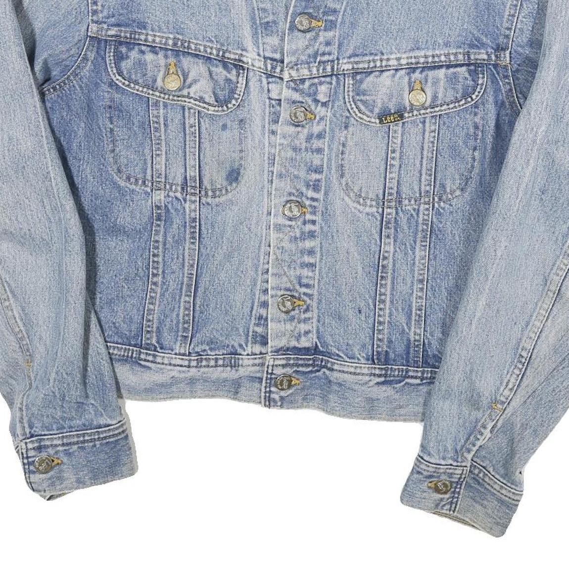 LEE Womens Blue Denim Jacket M Cotton Blend Button Closure Classic Fit Casual