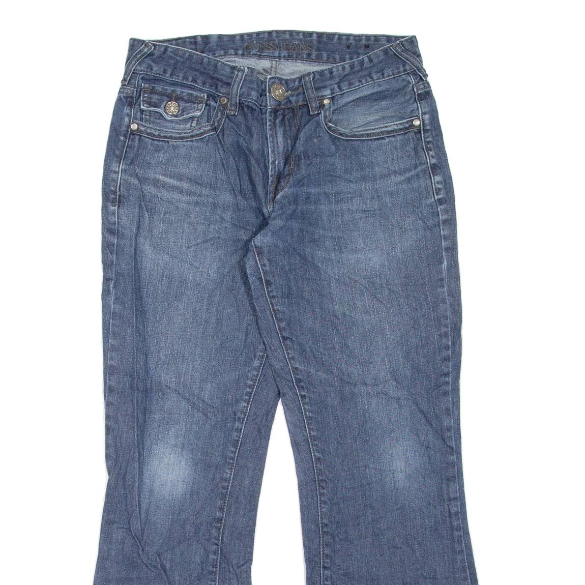GUESS JEANS Womens Jeans Blue Regular Bootcut Stone Wash W31 L28