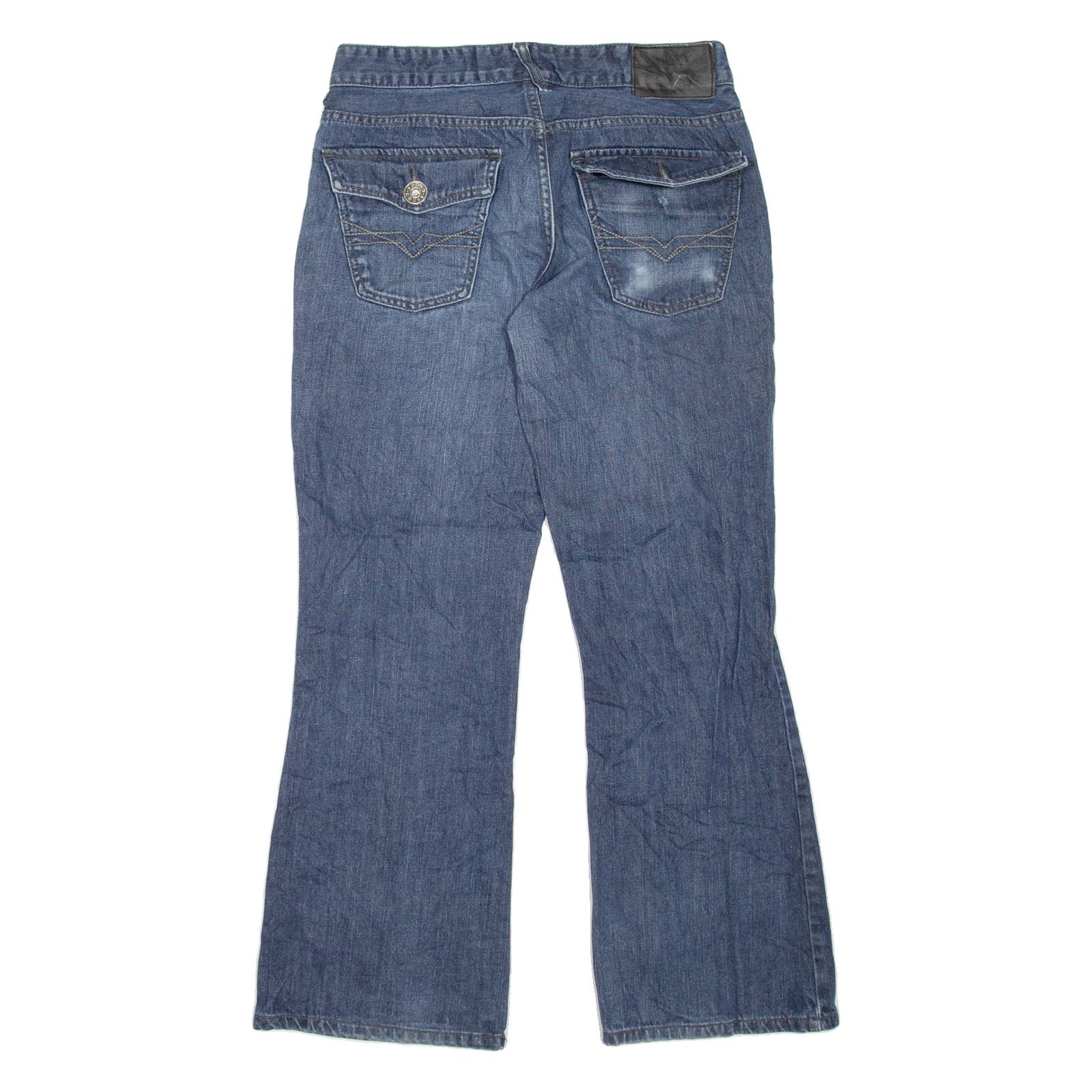 GUESS JEANS Womens Jeans Blue Regular Bootcut Stone Wash W31 L28