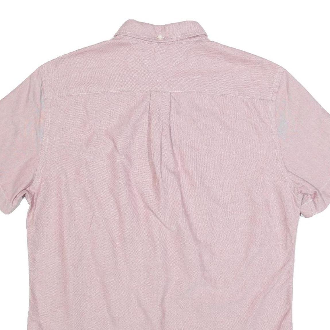 TOMMY HILFIGER Mens Pink Shirt M Button-Down Collar Short Sleeve Cotton