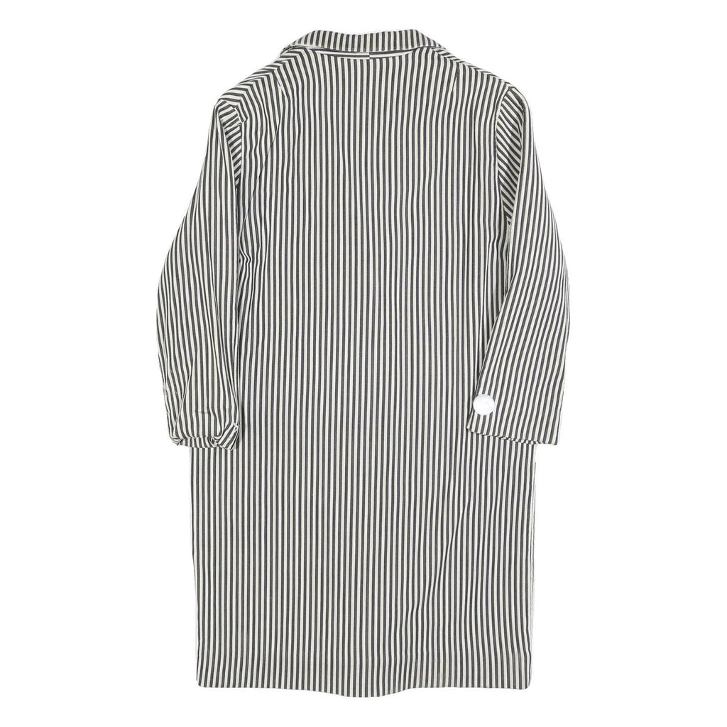 JAGUAR Womens Black & White Stripe Classic Jacket S Cotton Blend Button Closure