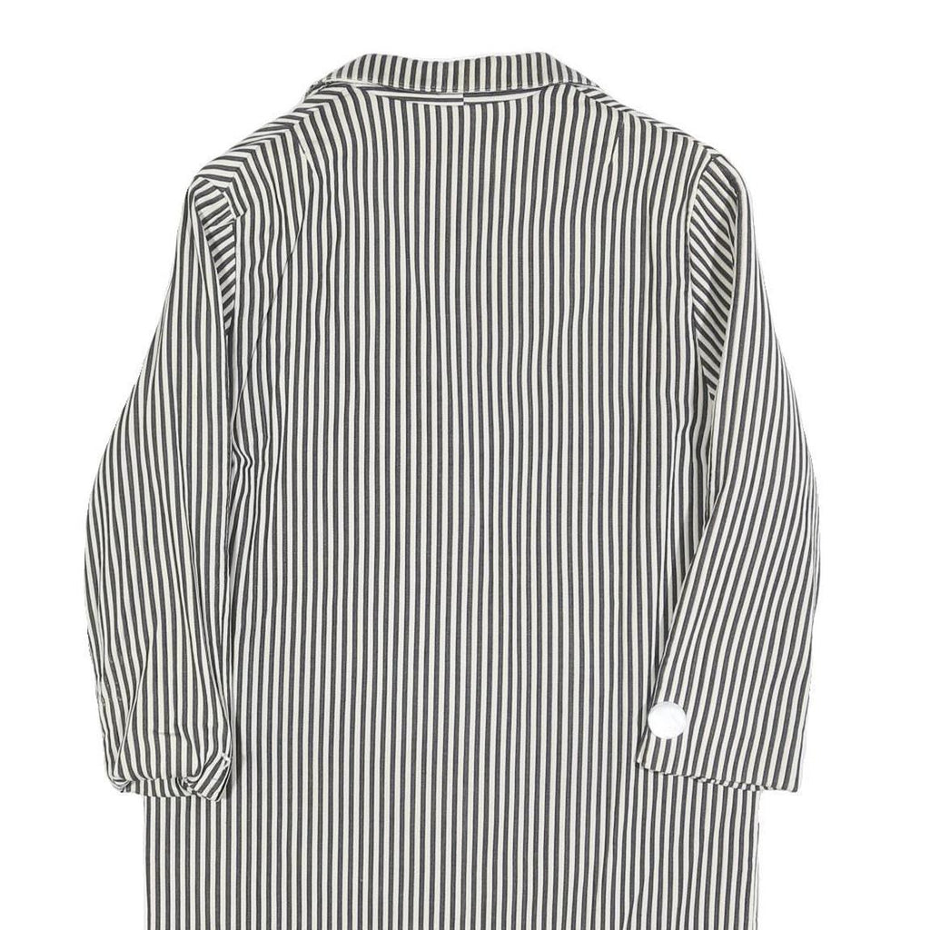 JAGUAR Womens Black & White Stripe Classic Jacket S Cotton Blend Button Closure