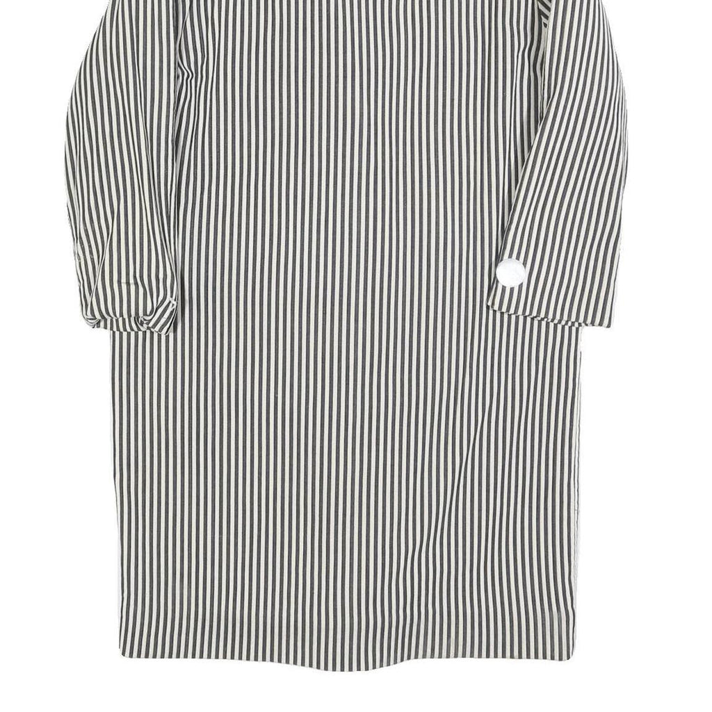 JAGUAR Womens Black & White Stripe Classic Jacket S Cotton Blend Button Closure