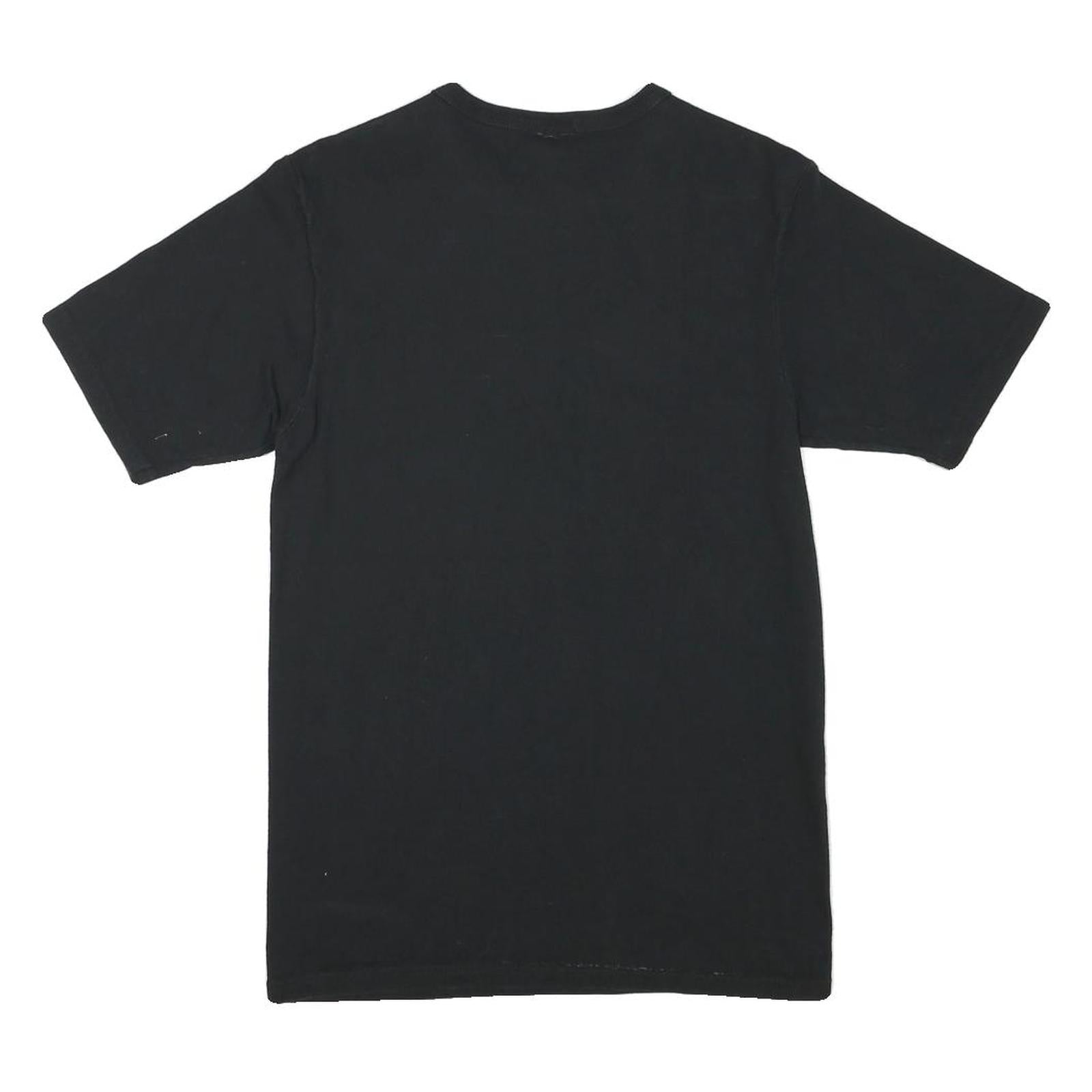 CHAMPION Mens Black Graphic T-Shirt S Short Sleeve Crew Neck Cotton Blend