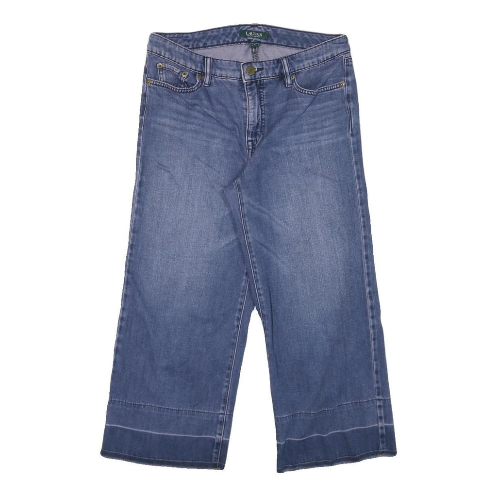 LAUREN RALPH LAUREN Womens Jeans Blue Relaxed Wide-Leg Denim Medium W28 L22