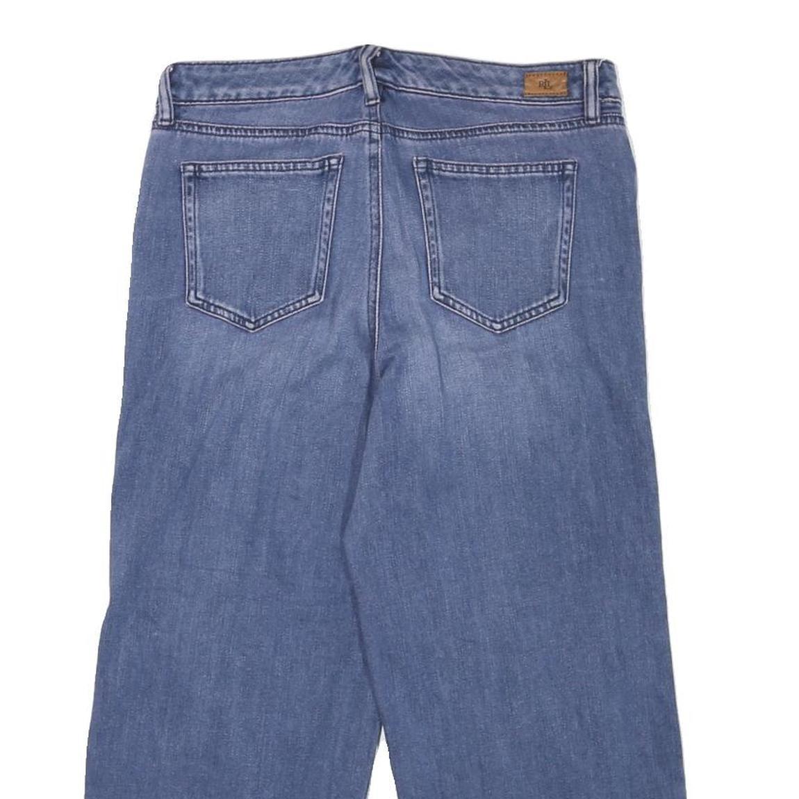 LAUREN RALPH LAUREN Womens Jeans Blue Relaxed Wide-Leg Denim Medium W28 L22