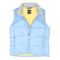 THE NORTH FACE Womens Blue & Yellow Sleeveless Puffer Jacket L Polyester Blend