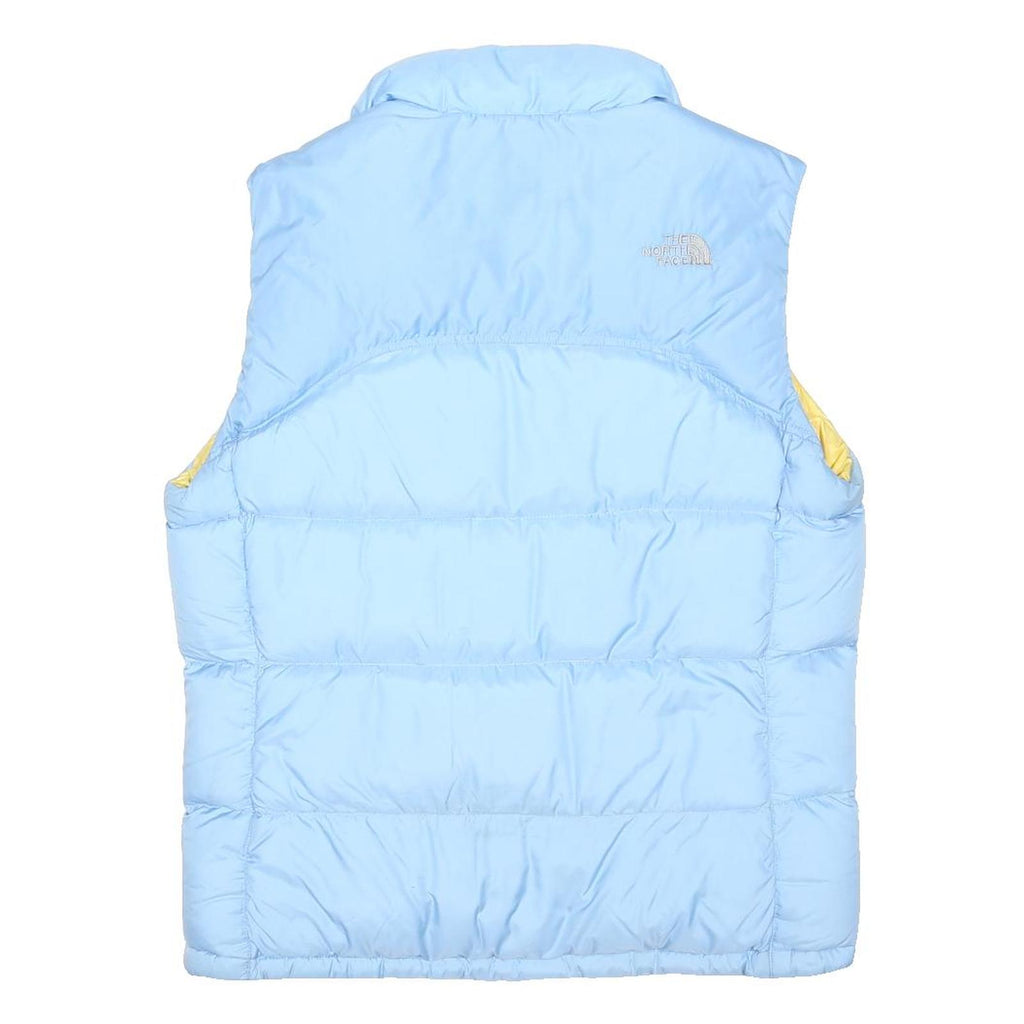 THE NORTH FACE Womens Blue & Yellow Sleeveless Puffer Jacket L Polyester Blend