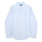 RALPH LAUREN Mens Blue Plain Shirt M Button Down Collar Long Sleeve Classic Fit
