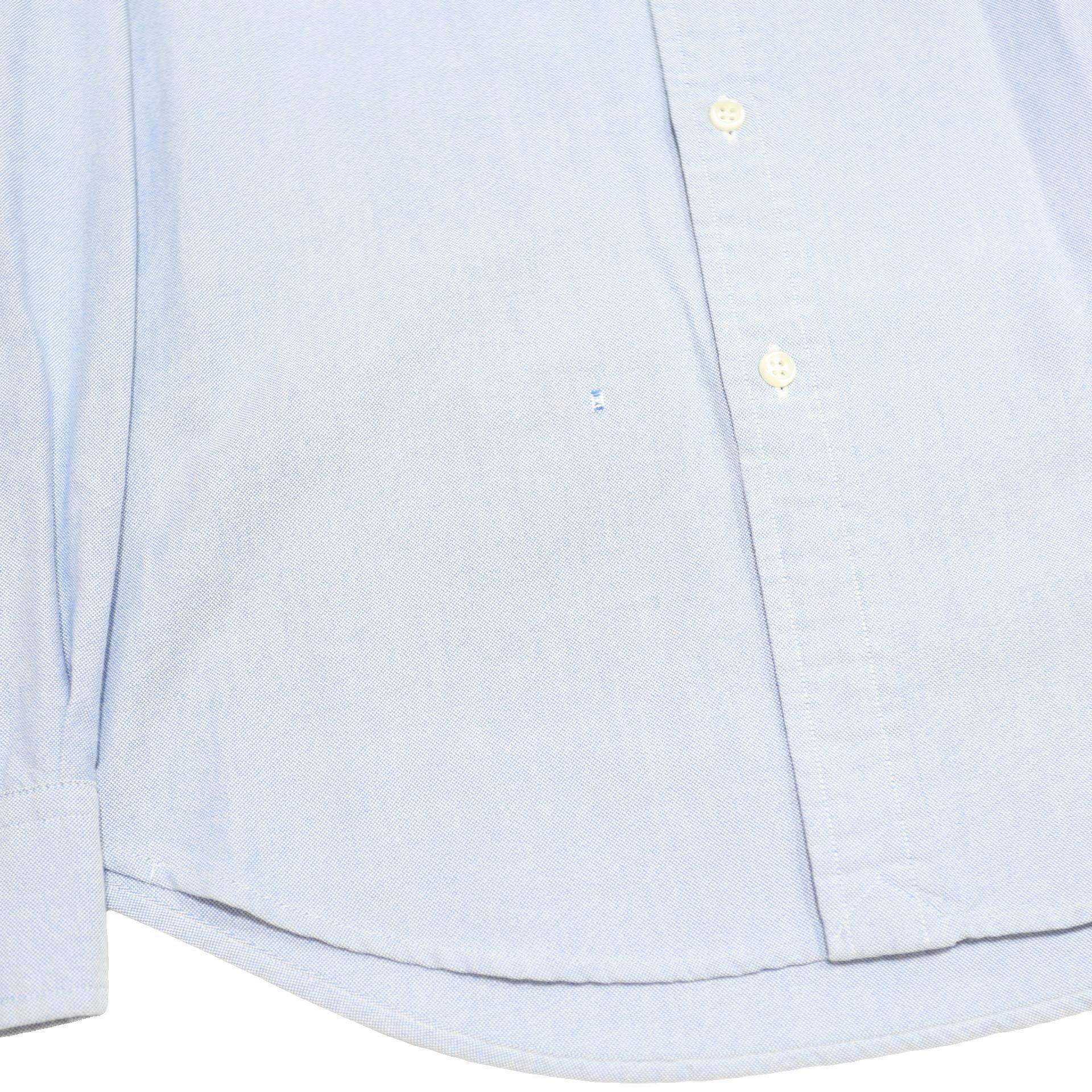 RALPH LAUREN Mens Blue Plain Shirt M Button Down Collar Long Sleeve Classic Fit