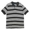 CHAPS Mens Black & White Striped Short Sleeve Polo Shirt L Cotton Casual Summer
