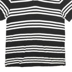 CHAPS Mens Black & White Striped Short Sleeve Polo Shirt L Cotton Casual Summer