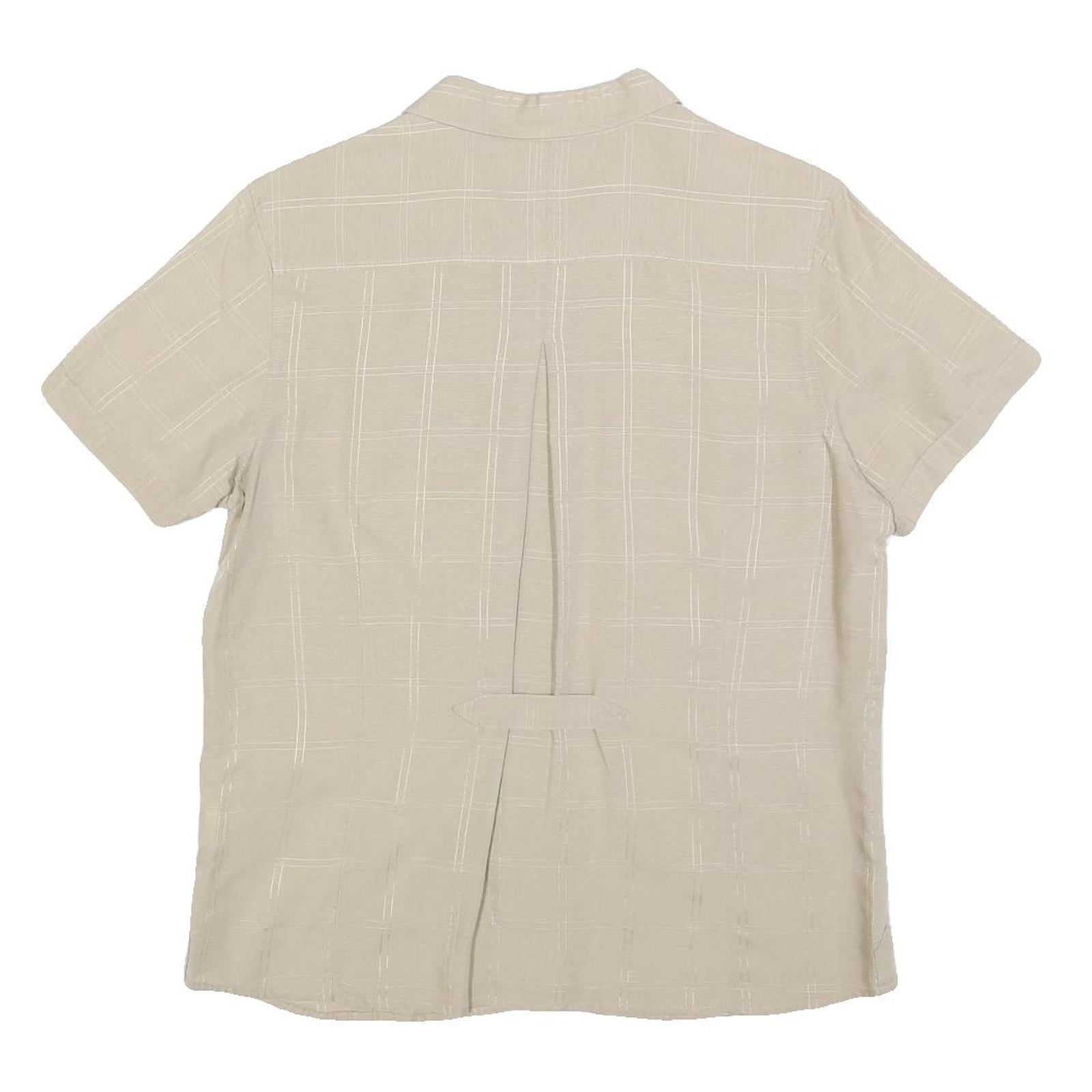 JACK WOLFSKIN Womens Beige Travel Shirt L Lightweight Cotton Blend Summer
