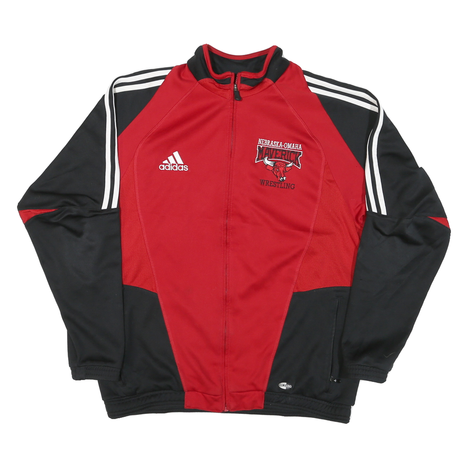 ADIDAS Mens Red & Black Nebraska-Omaha Maverick Wrestling Track Jacket M