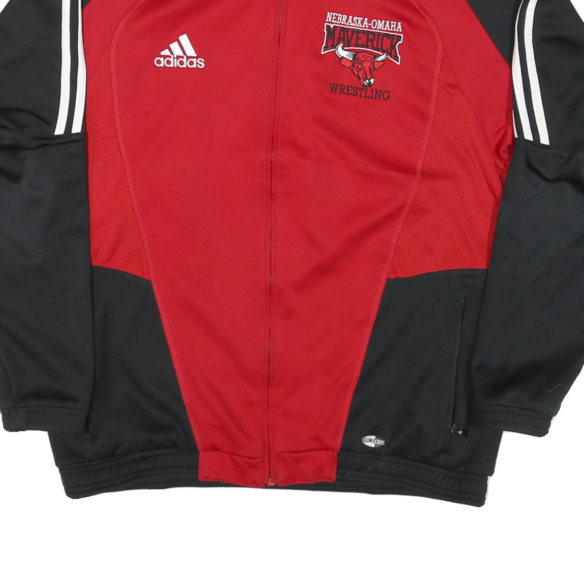 ADIDAS Mens Red & Black Nebraska-Omaha Maverick Wrestling Track Jacket M