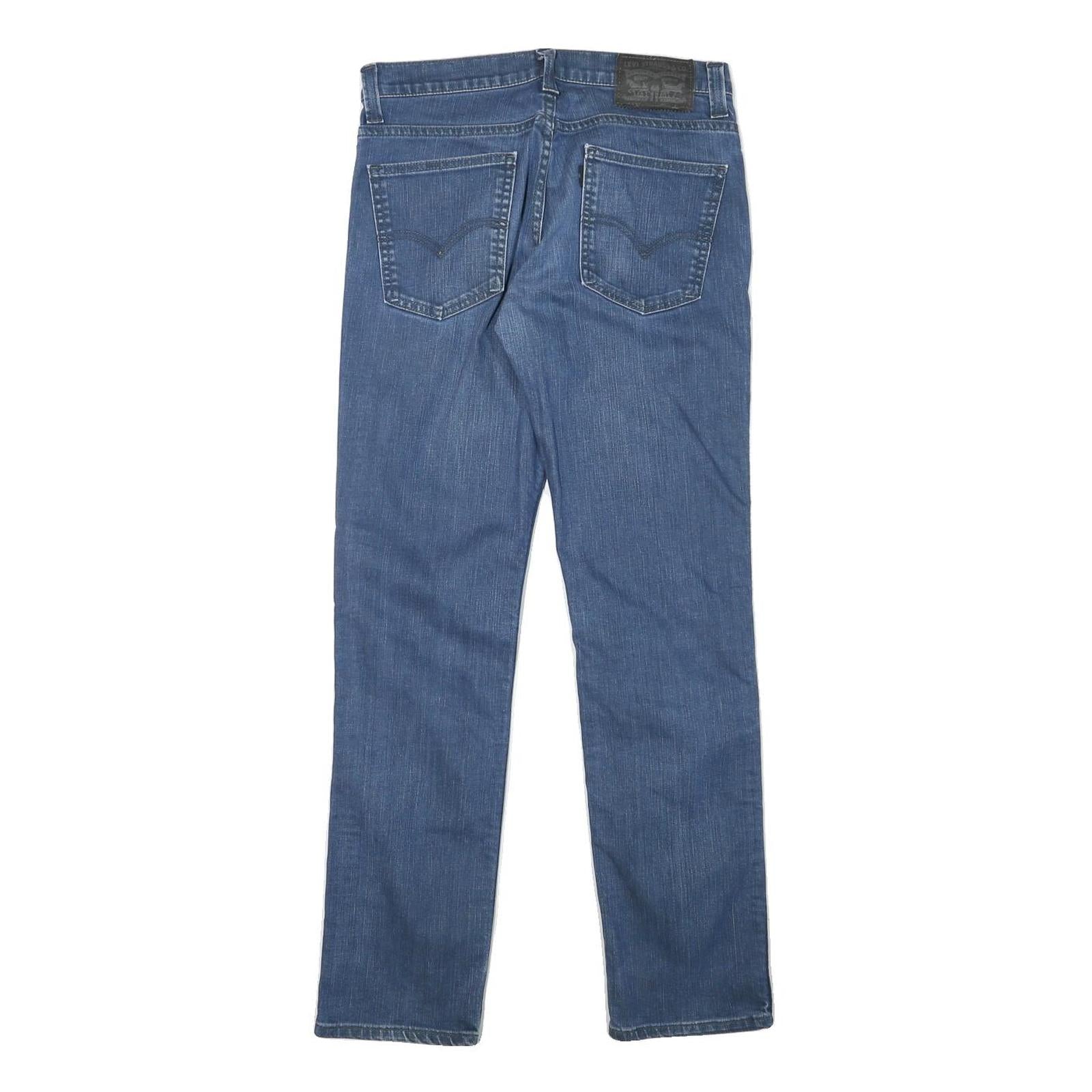 LEVI'S Mens Blue Cotton Blend Regular Straight Denim W28 L30 Classic Jeans