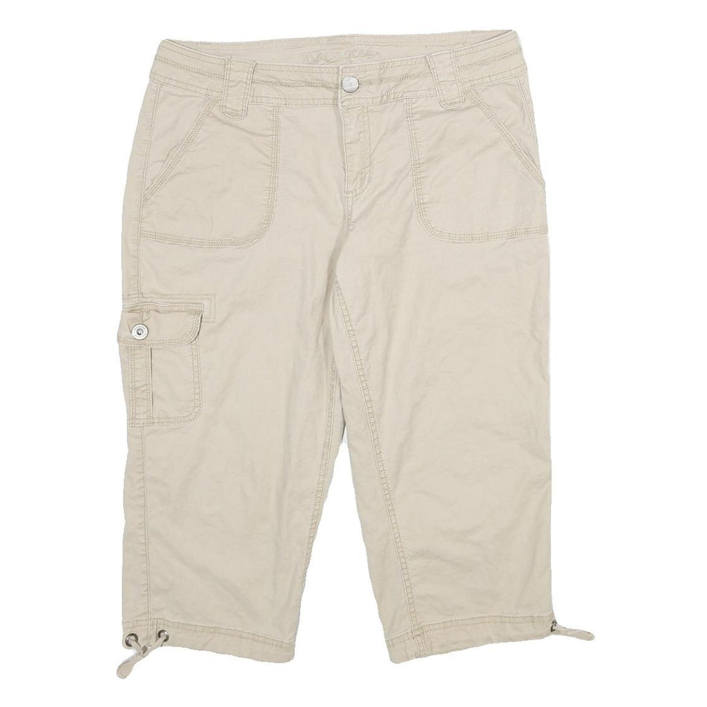 MAURICES Womens Shorts Beige Casual Cargo L W34 Pocket Detail Cotton Blend
