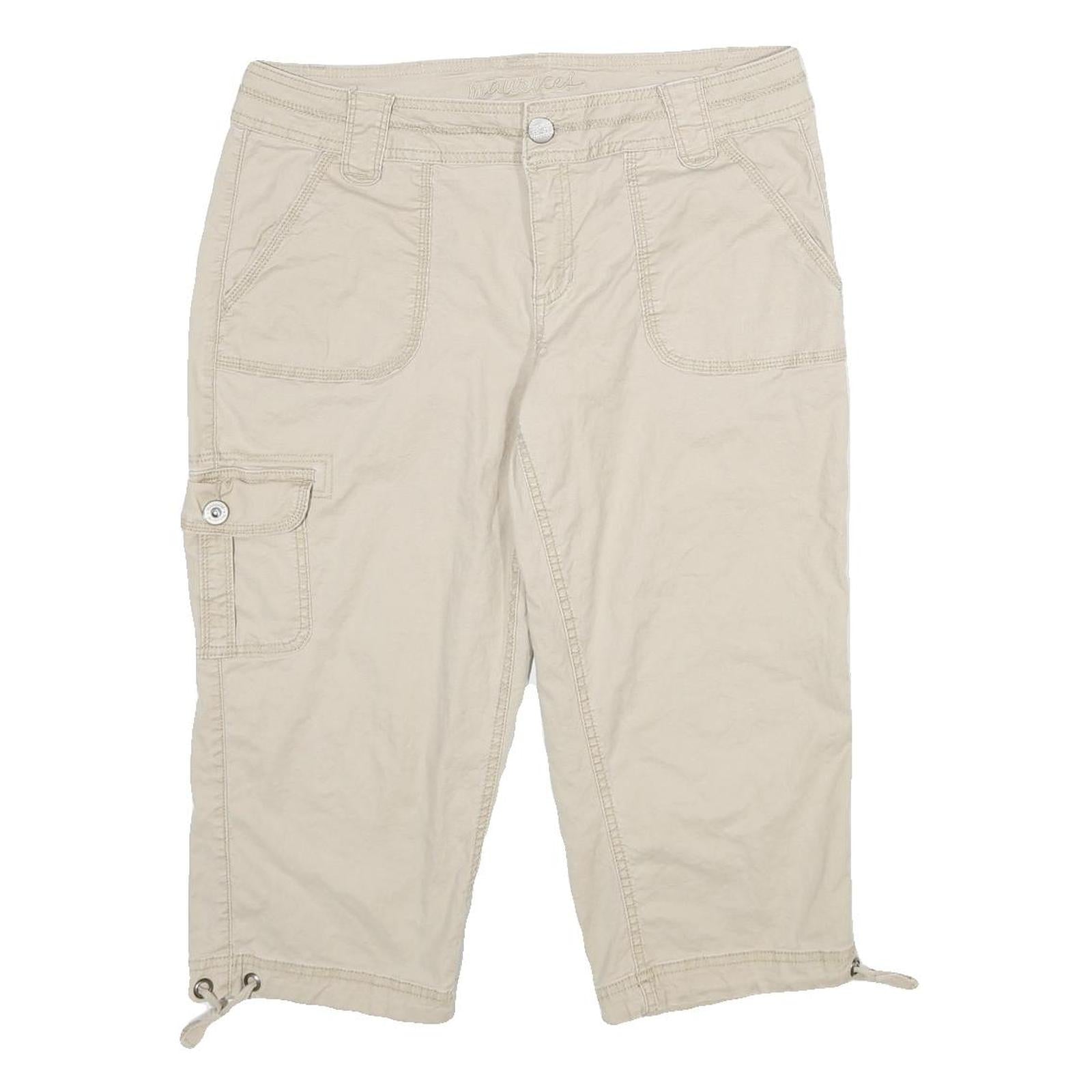 MAURICES Womens Shorts Beige Casual Cargo L W34 Pocket Detail Cotton Blend