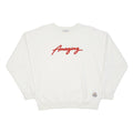 FRENCH DISORDER Mens White Red Amazing Crew Neck S Cotton Sweatshirt Casual