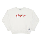 FRENCH DISORDER Mens White Red Amazing Crew Neck S Cotton Sweatshirt Casual