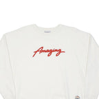 FRENCH DISORDER Mens White Red Amazing Crew Neck S Cotton Sweatshirt Casual