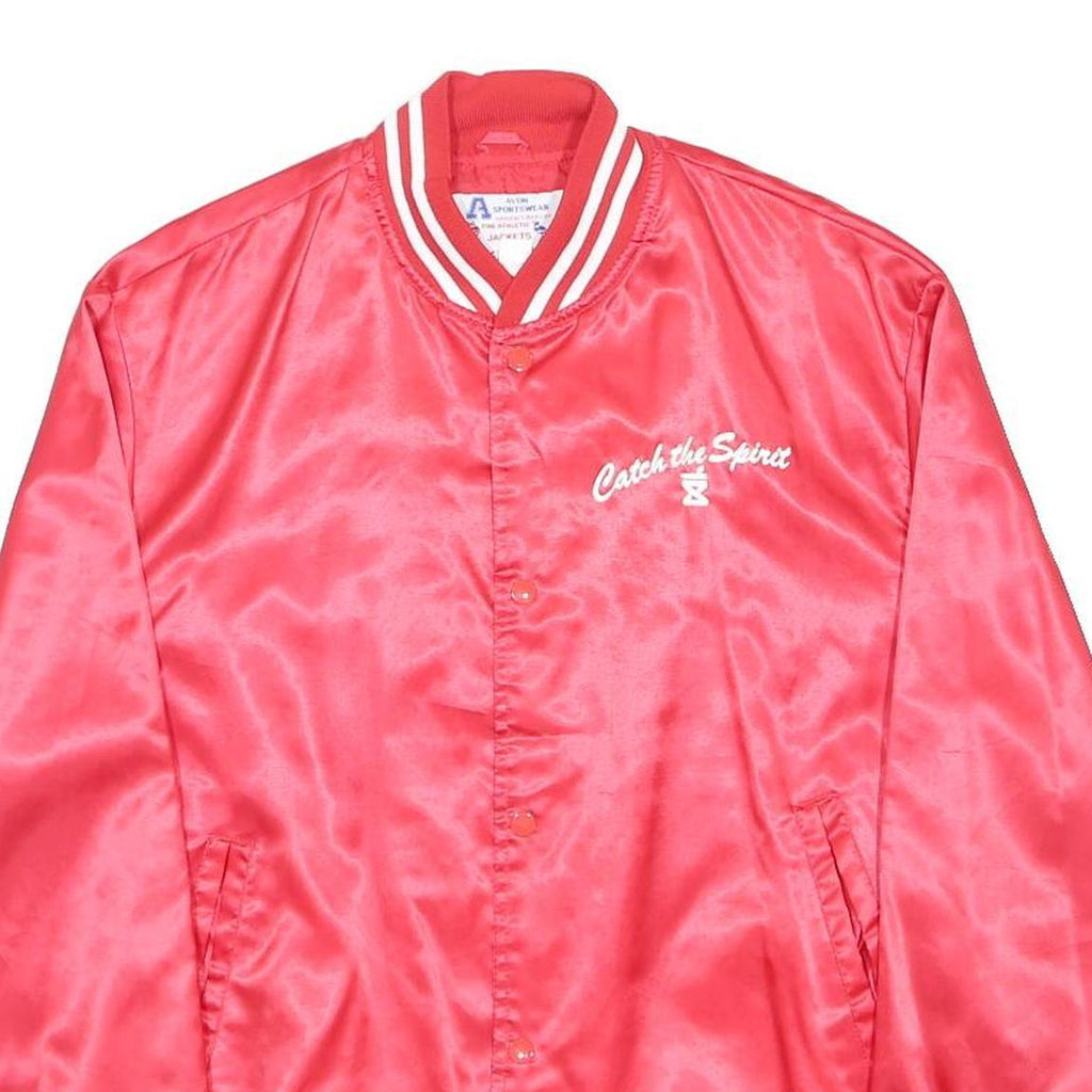 AVON Mens Red Nylon Varsity Jacket XL Satin Button Catch The Spirit Team