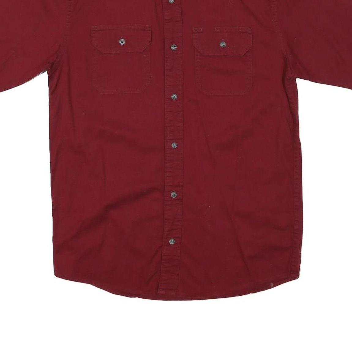 WRANGLER Mens Red Short Sleeve Cotton Blend Shirt S Casual Workwear Button