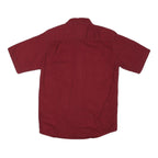 WRANGLER Mens Red Short Sleeve Cotton Blend Shirt S Casual Workwear Button