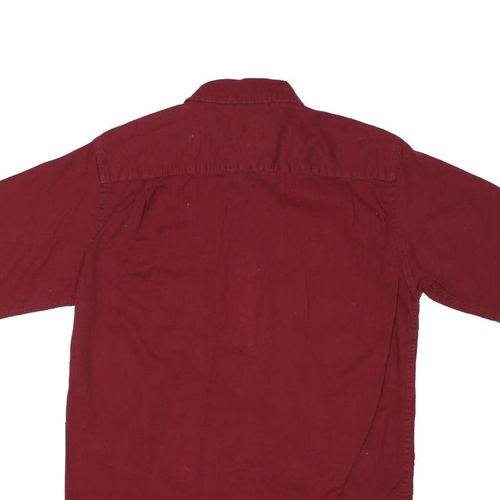 WRANGLER Mens Red Short Sleeve Cotton Blend Shirt S Casual Workwear Button