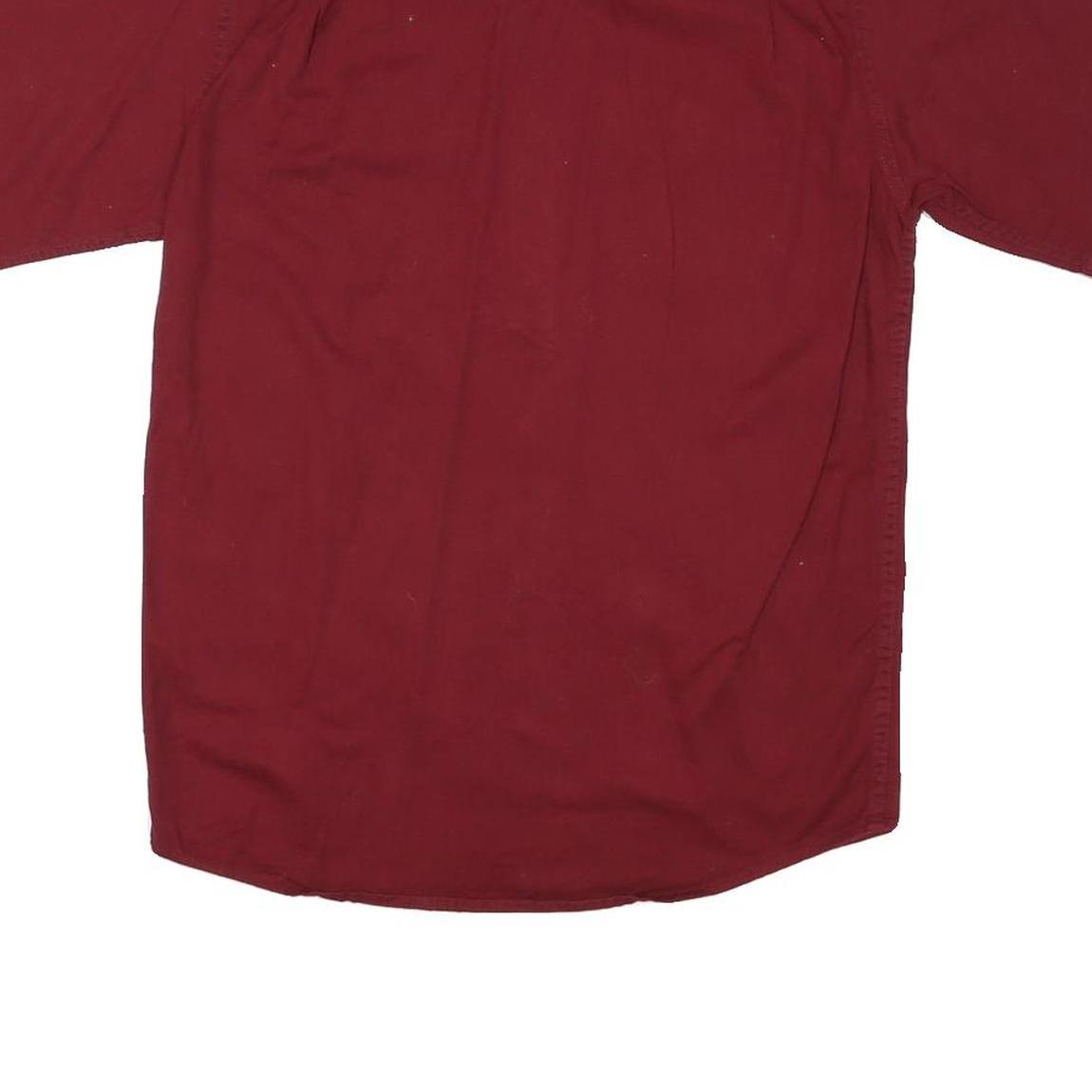 WRANGLER Mens Red Short Sleeve Cotton Blend Shirt S Casual Workwear Button