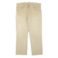 CARHARTT Mens Jeans Beige Regular Straight Denim W36 L30 Cotton Blend Zip