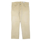 CARHARTT Mens Jeans Beige Regular Straight Denim W36 L30 Cotton Blend Zip