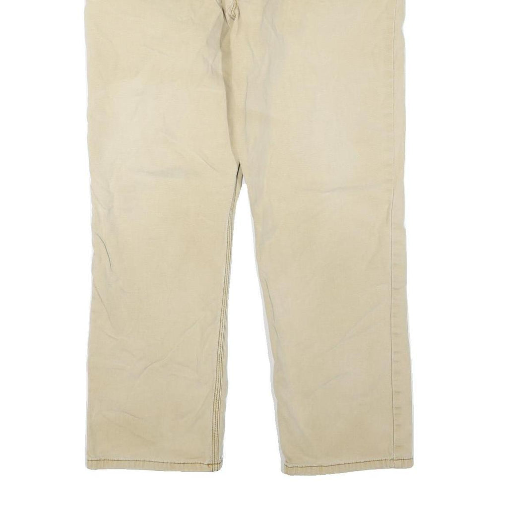 CARHARTT Mens Jeans Beige Regular Straight Denim W36 L30 Cotton Blend Zip