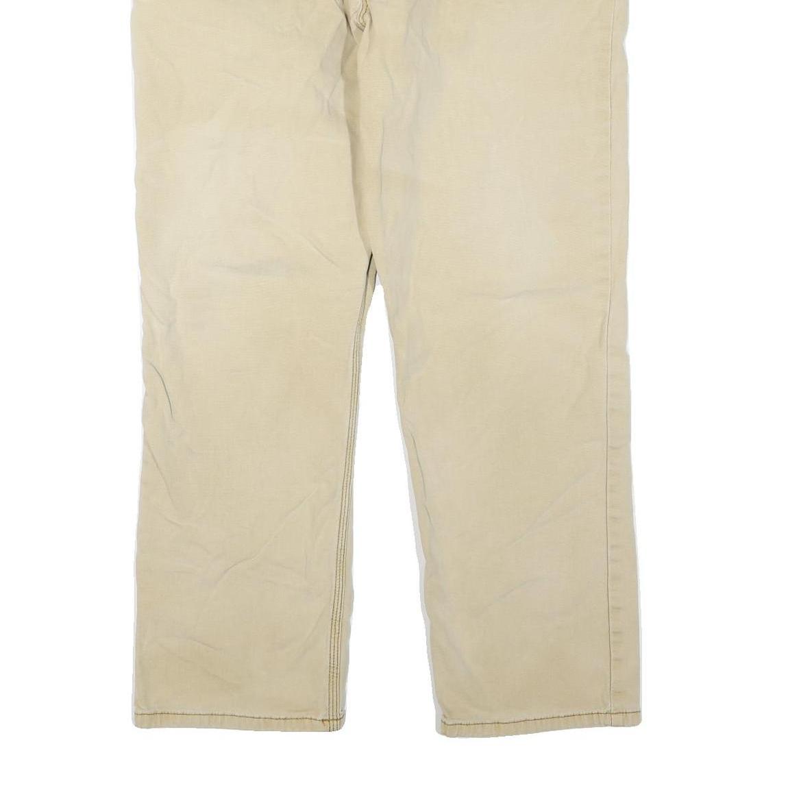 CARHARTT Mens Jeans Beige Regular Straight Denim W36 L30 Cotton Blend Zip