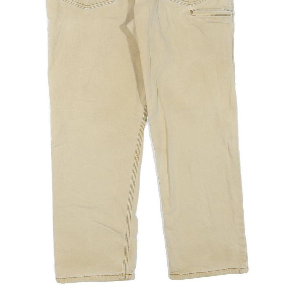 CARHARTT Mens Jeans Beige Regular Straight Denim W36 L30 Cotton Blend Zip