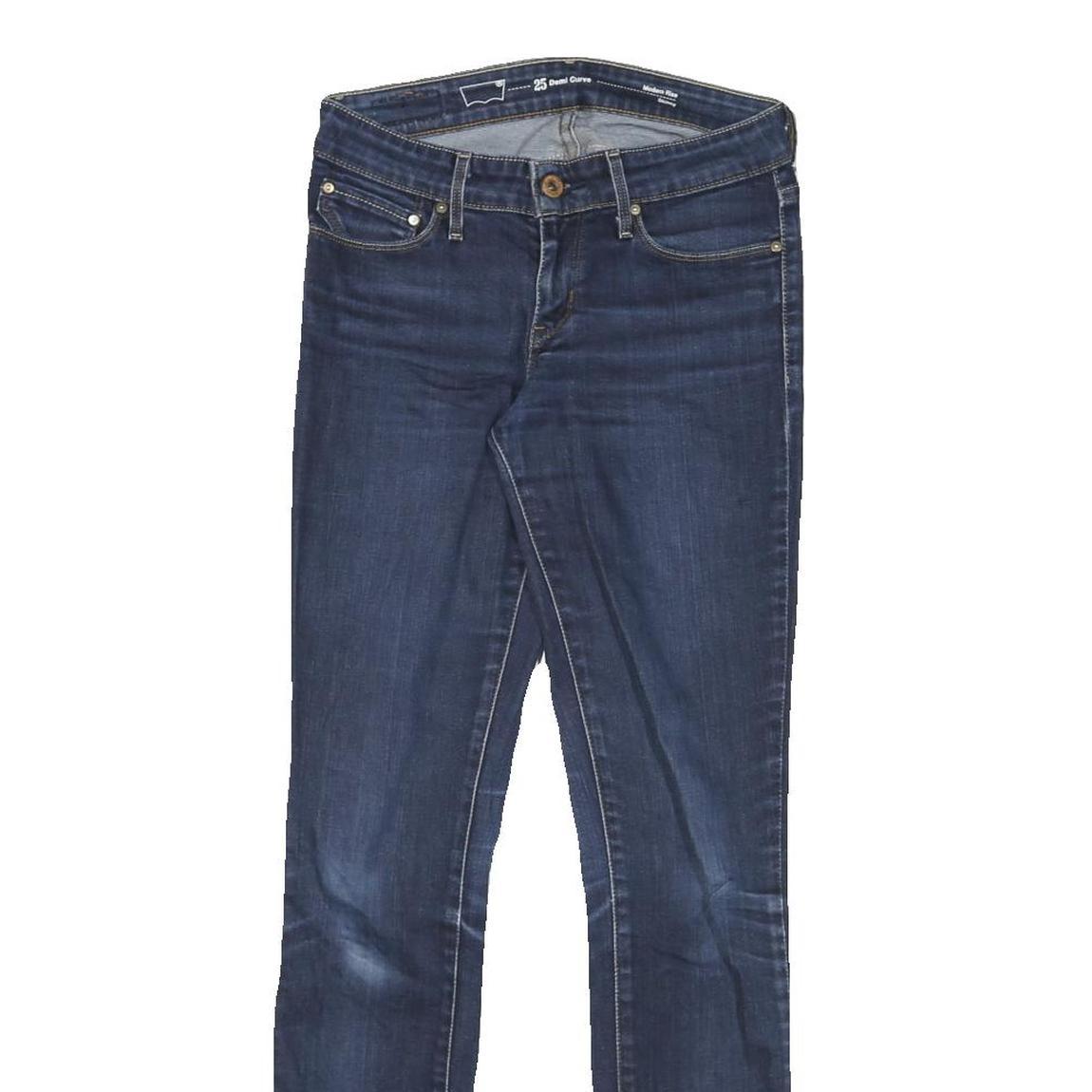 LEVI'S Womens Slim Skinny Denim Medium Blue W25 L29 Cotton Blend Zip Jeans