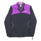 ADIDAS Womens Purple & Black Track Jacket UK 10 Polyester Blend Zip Zip-Up