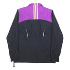 ADIDAS Womens Purple & Black Track Jacket UK 10 Polyester Blend Zip Zip-Up