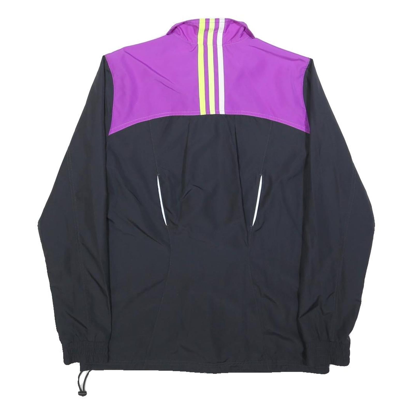 ADIDAS Womens Purple & Black Track Jacket UK 10 Polyester Blend Zip Zip-Up