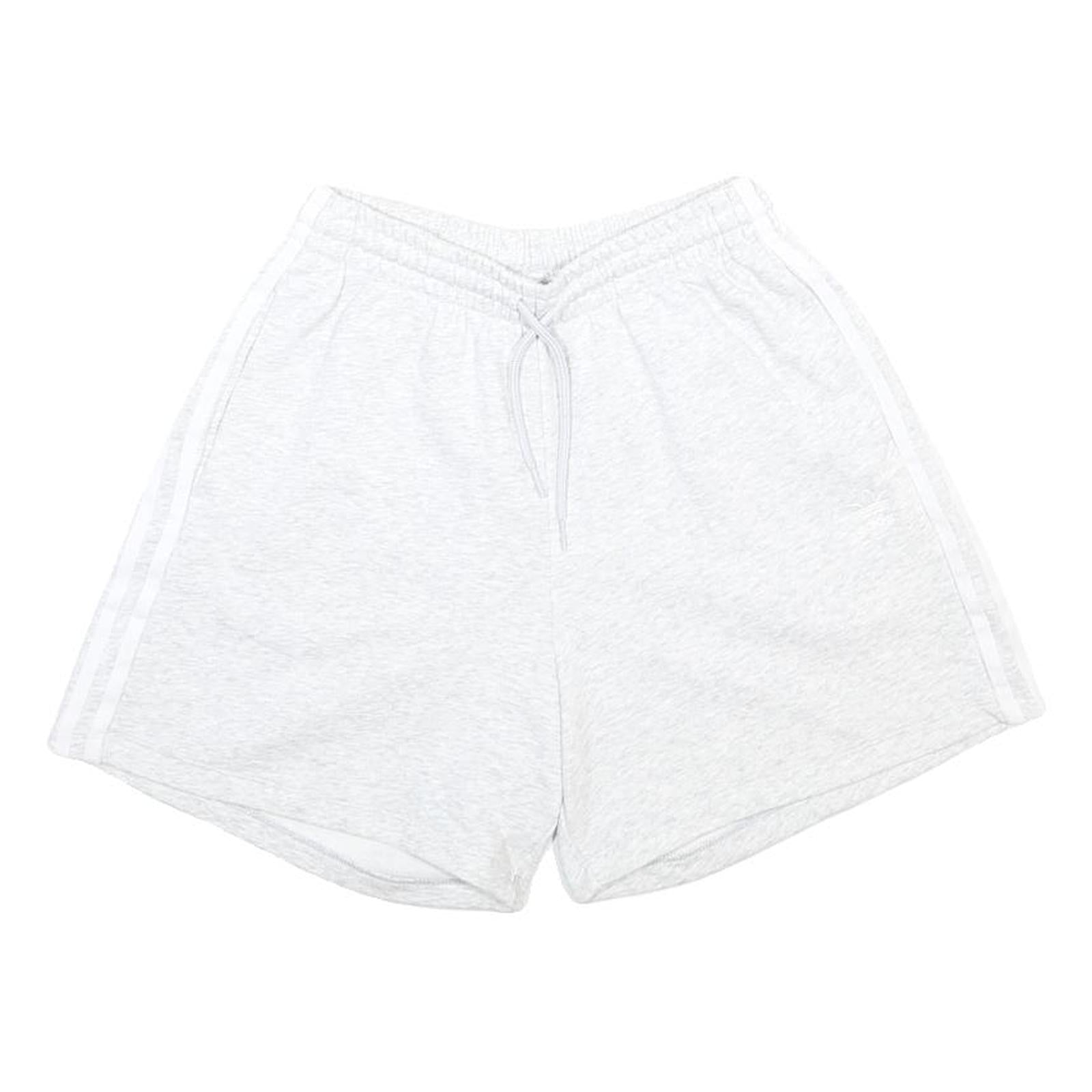 ADIDAS Womens Shorts White Casual Plain UK 12 W25 Cotton Blend Drawstring