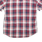 LEVI'S Mens Red Blue & White Check Shirt M Short Sleeve Cotton Casual