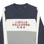 JACK WILLS Mens Navy & White & Grey Sweatshirt Crew Neck M J Wills Salcombe