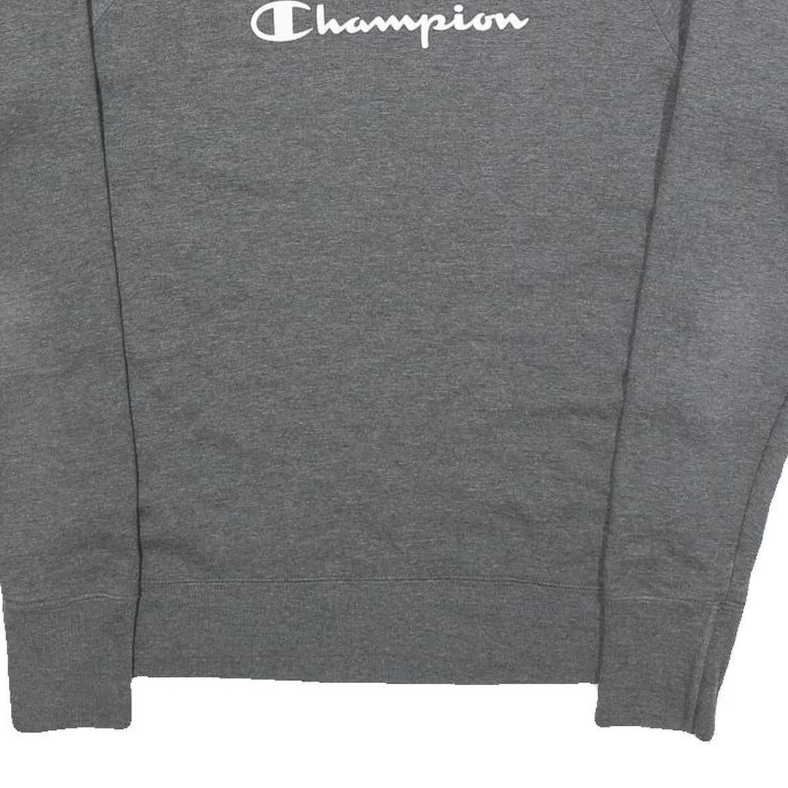 CHAMPION Womens Grey Cotton Blend Crew Neck Sweatshirt M Casual Sportswear