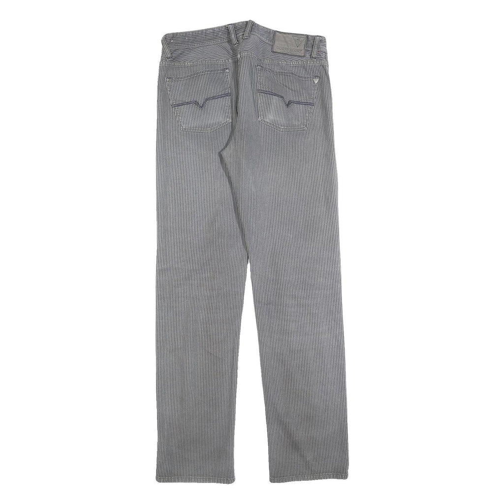 GUESS Mens Regular Fit Straight Leg Denim Light Wash W32 L32 Striped Jeans