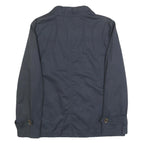 MARELLA Womens Navy Cotton Button Jacket UK 16 Plain Classic Outerwear