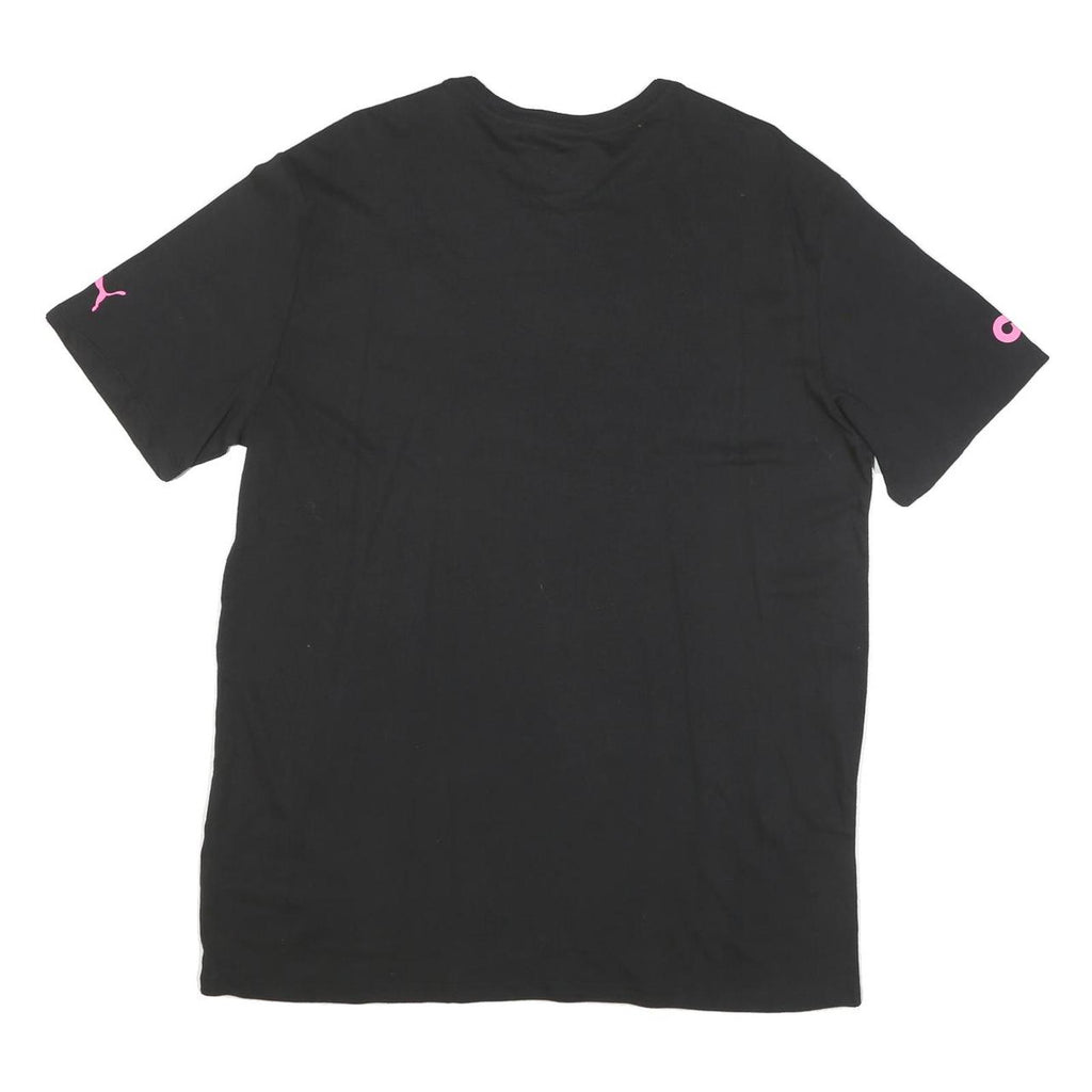 PUMA Mens Black Graphic T-Shirt L Short Sleeve Crew Neck Cotton Blend
