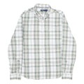NAUTICA Mens Green & White Check Shirt S Cotton Long Sleeve Button Down Casual