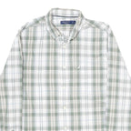 NAUTICA Mens Green & White Check Shirt S Cotton Long Sleeve Button Down Casual