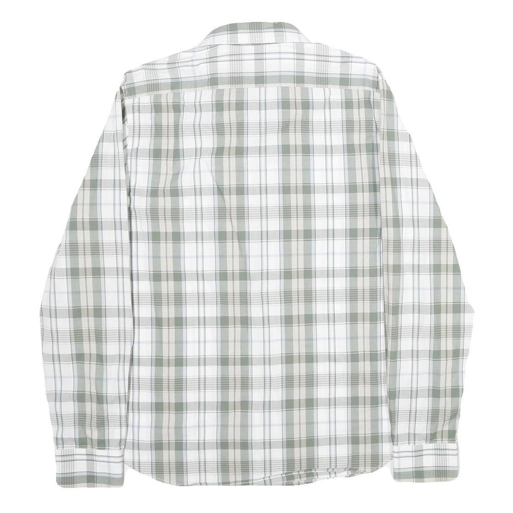 NAUTICA Mens Green & White Check Shirt S Cotton Long Sleeve Button Down Casual